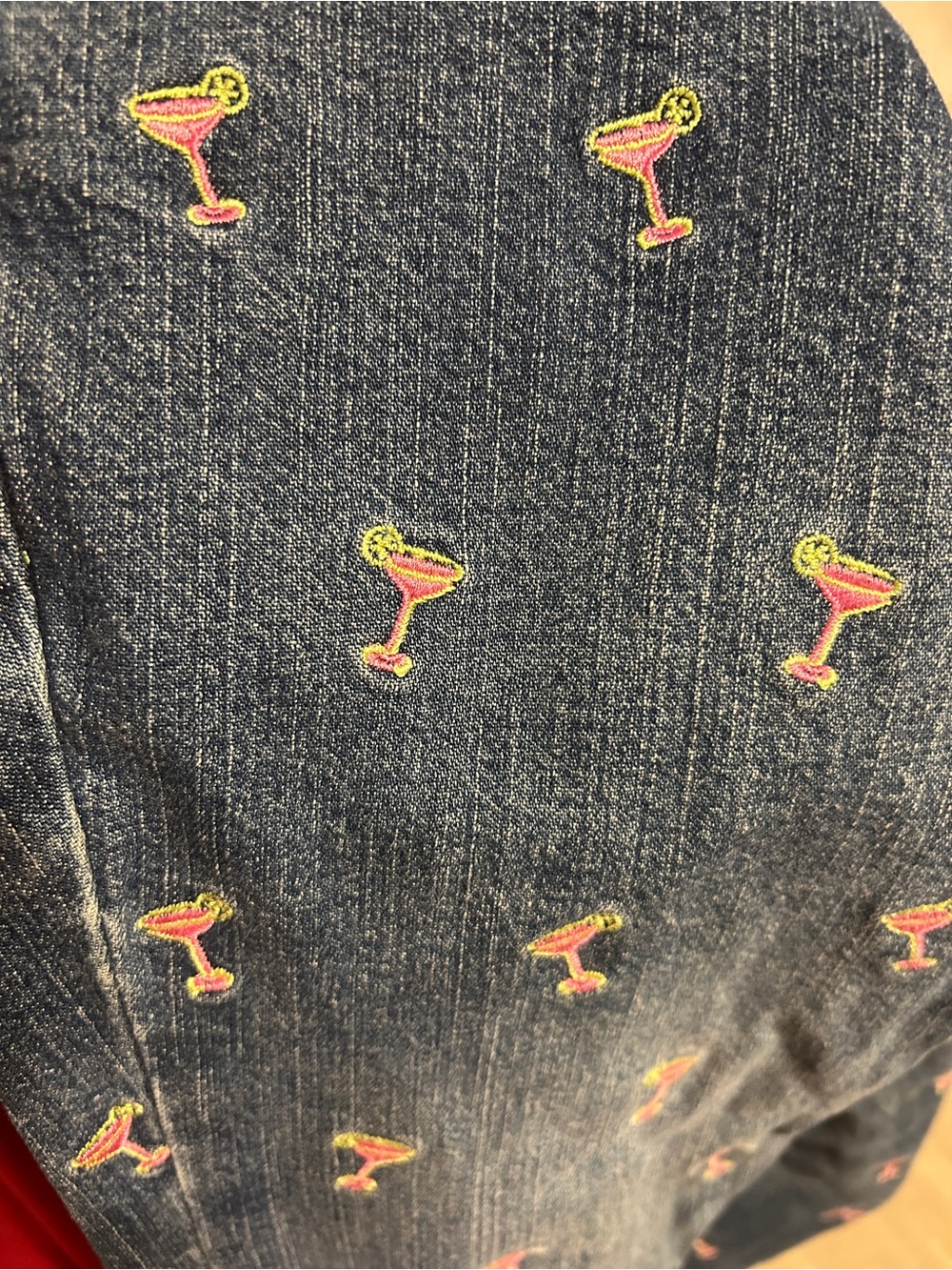 Lilly Pulitzer Blue Jeans with Pink & Lime Margaritas. Size 2. Straight Leg